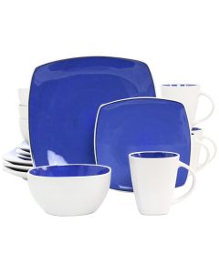 Gibson Elite Soho Lounge 16 Piece Stoneware Dinnerware Set in Cobalt