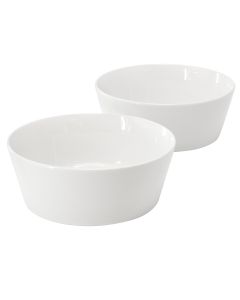 Gibson Home 2 Piece 6.75 Inch Round Fine Ceramic Side Bowl Sets in White