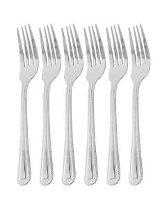 Gibson Home Tustin 6 Piece Stainless Steel Dinner Fork Flatware Set in Silver